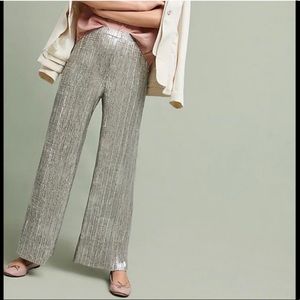 Elevenses Free People Gold Silver metallic pants